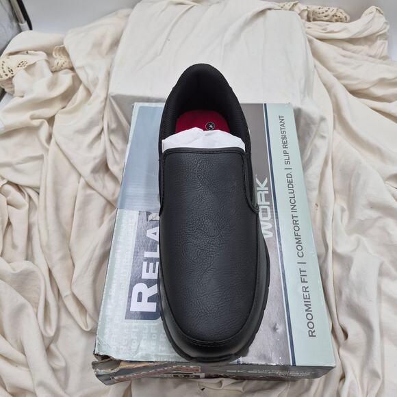 NEW Skechers Work Nampa black loafer Groton SR Men\'s size 9.5
